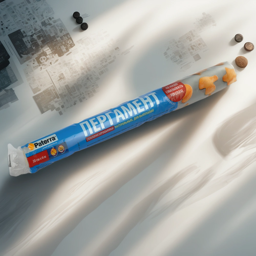 Пергамент силиконизированный для выпекания 38 см  х 6 белый Paterra (1/42 шт.) 209-008 — инфографика, вид №1