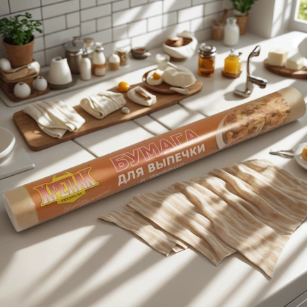 Бумага для выпечки 28 см х  5 в пленке Крепак (1/30 шт.) — интерьер, вид №1