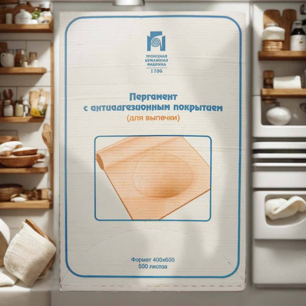 Пергамент силиконизированный 400х600 (500 листов) Белый Горница 209-056 — интерьер, вид №1