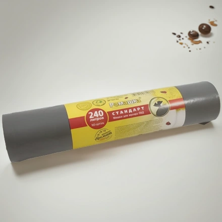 Мешок д/мусора ПВД 240 л (10 шт.) рулон СТАНДАРТ Ромашка (1/18 шт.) ВР-0073Н — инфографика, вид №1