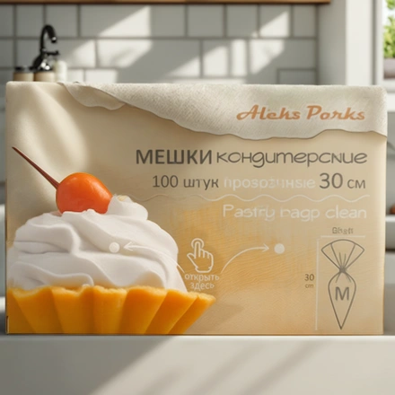 Мешок кондитерский одноразовый H=30 (35 мкм) AleksParks прозр. в дисп. (100 шт.) (1/26 шт.) P30-100К — интерьер, вид №1