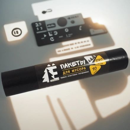 Мешок д/мусора ПВД 240 л (10 шт.) рулон Ё-РОМАШКА (1/28 шт.) ЕЛР-ВР-240-10/28/Ч — инфографика, вид №1