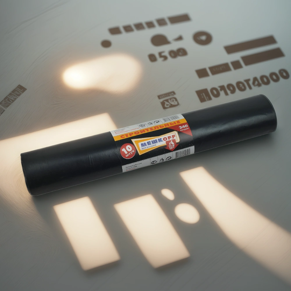 Мешок д/мусора ПВД 240 л (10 шт.) рулон Строитель МЕШКОFF (1/10 шт.) — инфографика, вид №1