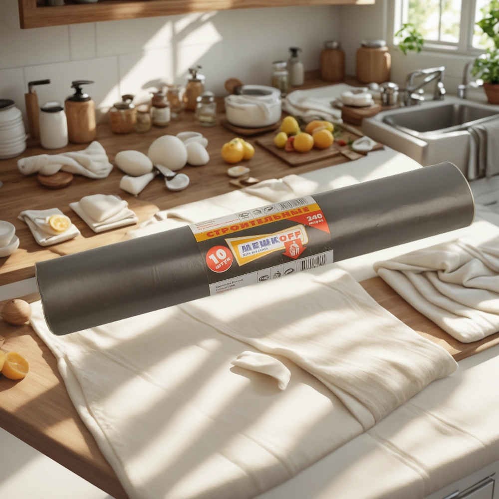 Мешок д/мусора ПВД 240 л (10 шт.) рулон Строитель МЕШКОFF (1/10 шт.) — интерьер, вид №1