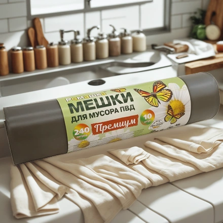 Мешок д/мусора ПВД 240 л (10 шт.) рулон ПРЕМИУМ (1/10 шт.) ВР-0070(Н) — интерьер, вид №1