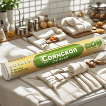 Фольга алюминиевая (11 мкм) особо прочная 290 мм х 7 м Саянская (1/35 шт.) — интерьер, вид №1