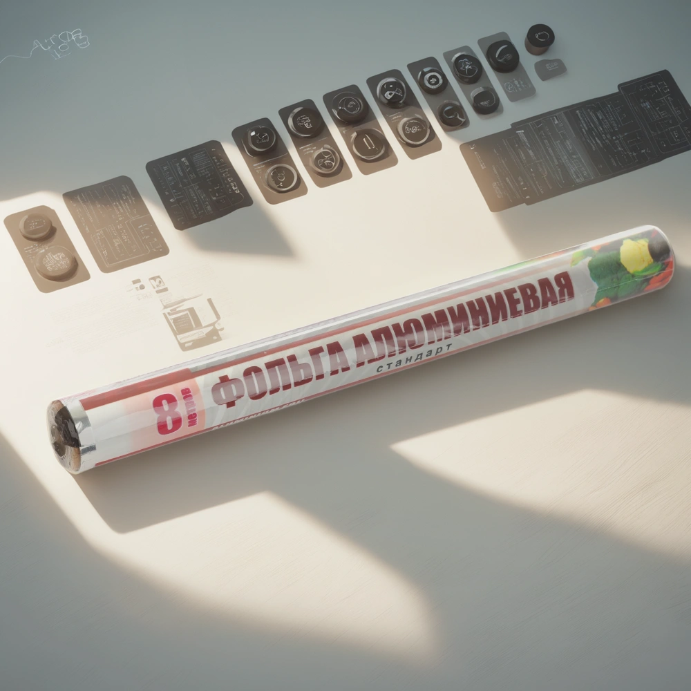 Фольга алюминиевая  (9 мкм) стандарт 300 мм х  8 м ЭКСТРА (1/24 шт.) — инфографика, вид №1