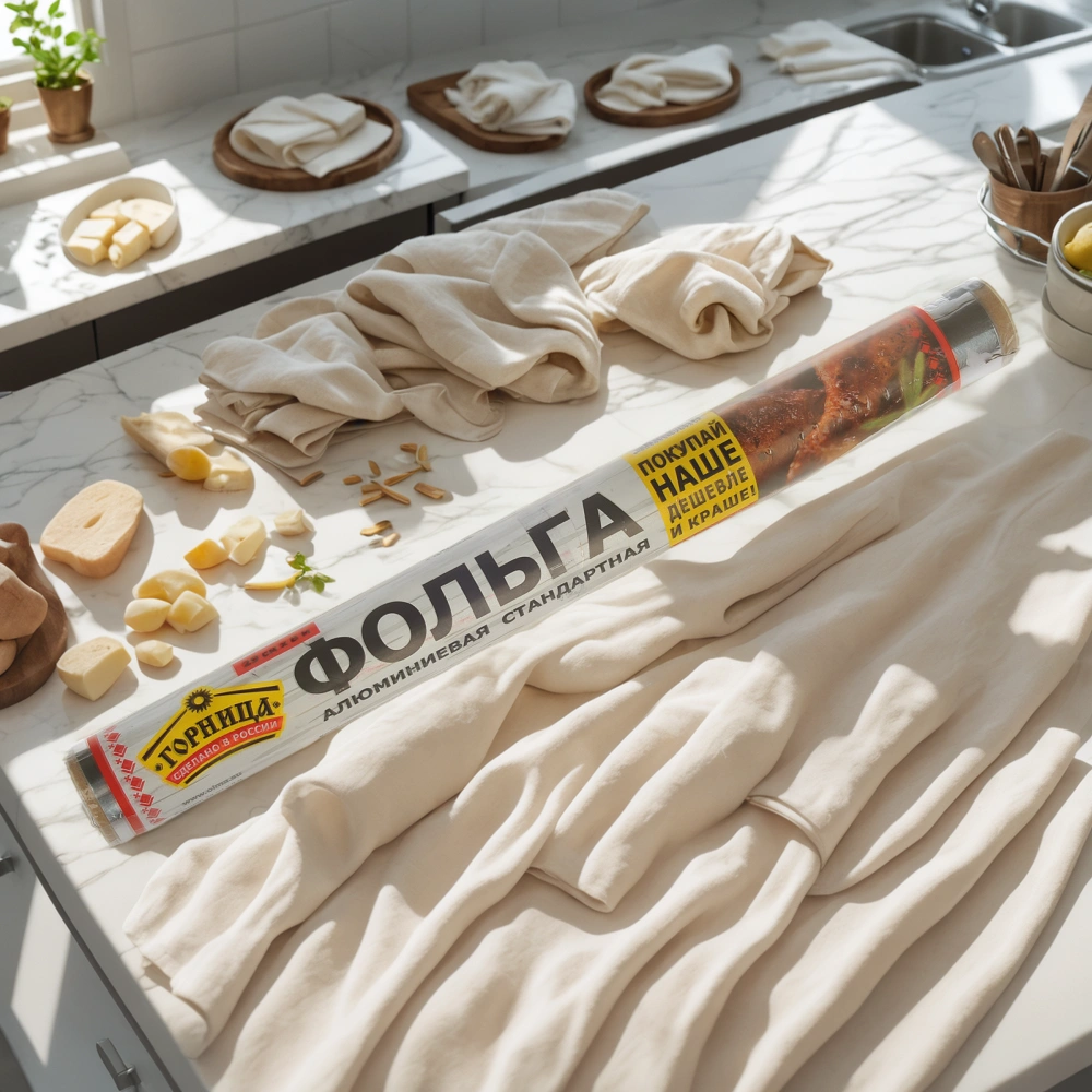 Фольга алюминиевая  (9 мкм) стандарт 290 мм х  8 м Горница в пленке (1/60 шт.) 209-041 — интерьер, вид №1