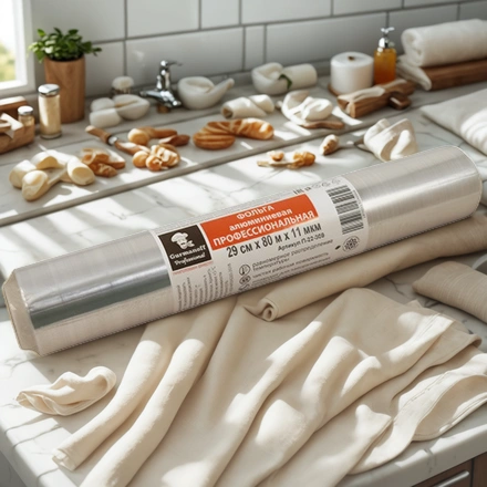 Фольга алюминиевая (11 мкм) универсал 290 мм х 80 м Gurmanoff (1/12 шт.) 22-309 — интерьер, вид №1