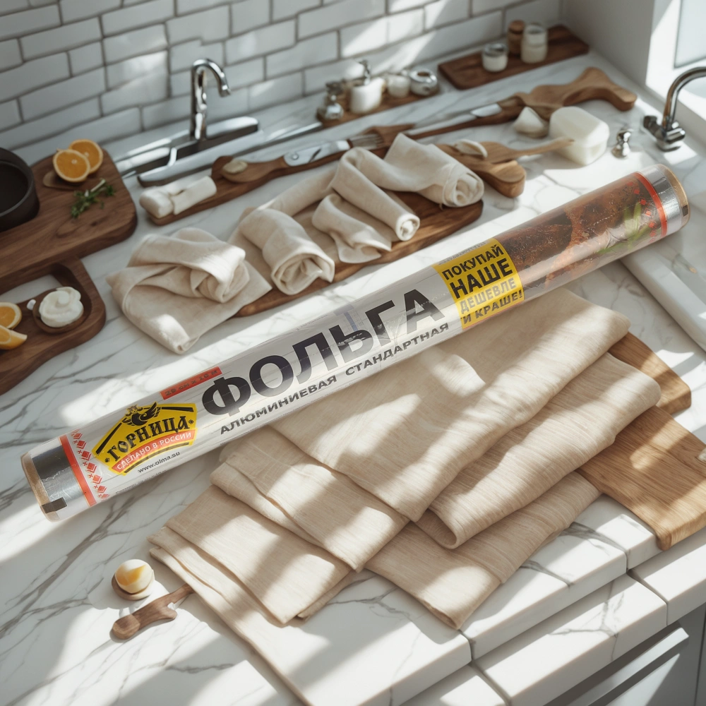 Фольга алюминиевая  (9 мкм) стандарт 290 мм х 10 м Горница в пленке (1/63 шт.) 209-001 — интерьер, вид №1