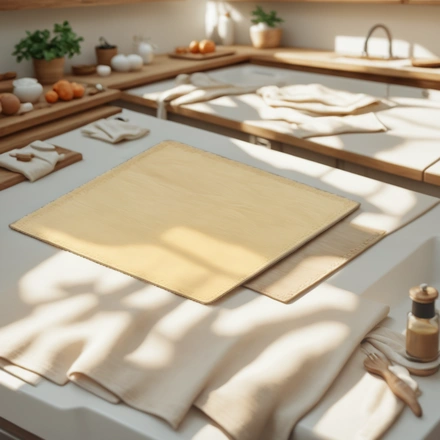 Подносы квадрат (1,8 мм) 300х300 золото/белый (25 шт.) — интерьер, вид №1