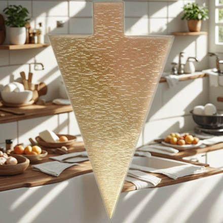 Подложка с держателем треугольник (0,8 мм) 120х90 мм золото (25/500 шт.) — интерьер, вид №1