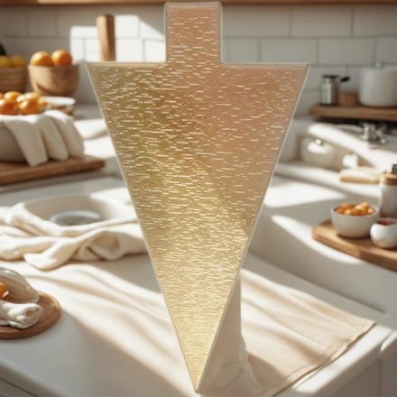 Подложка с держателем треугольник (0,8 мм) 120х90 мм золото (100/6000 шт.) — интерьер, вид №1