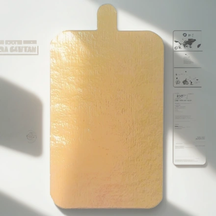 Подложка с держателем прямоугольник (0,8 мм) 100х65 мм золото (25/500 шт.) — инфографика, вид №1