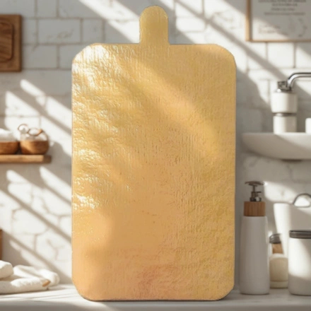 Подложка с держателем прямоугольник (0,8 мм) 100х65 мм золото (25/500 шт.) — интерьер, вид №1