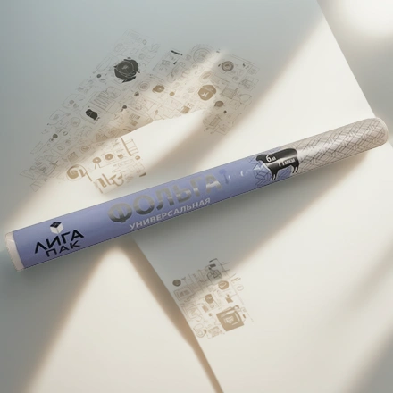 Фольга алюминиевая (11 мкм) универсал 440 мм х  6 м ЛигаПак в пленке (1/24 шт.) — инфографика, вид №1