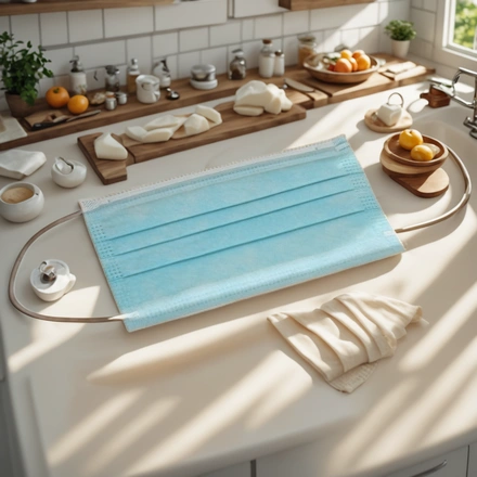 Маска медицинская 3-х слойная одноразовая в ПНД (50/3000 шт.) — интерьер, вид №1