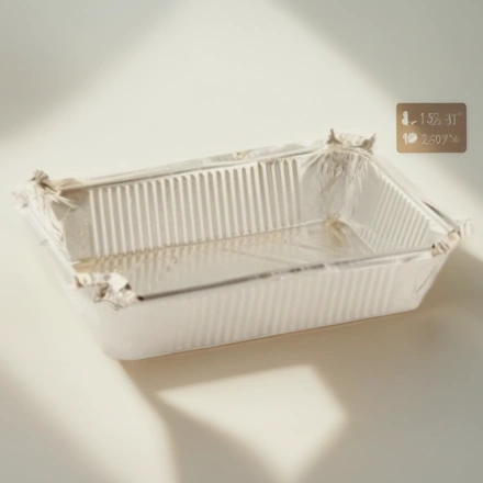 402-777 к 410-010 Форма алюм.прямоуг.L-край (201х110/162х70 мм, h-49 мм, V-650 мл) (50/600 шт.) — инфографика, вид №1