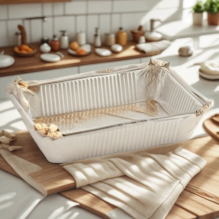 402-775 к 410-008 Форма алюм.прямоуг.L-край (218х156/180х118 мм, h-38 мм, V-880 мл) (50/600 шт.) — интерьер, вид №1