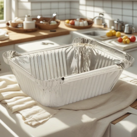 402-771 к 410-004 Форма алюм.прямоуг.L-край (146х121/112х87 мм, h-40 мм, V-450 мл) (50/1200 шт.) — интерьер, вид №1