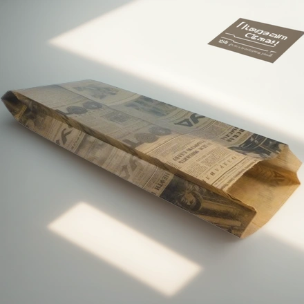 Пакет бумажный 300х 90+40 КРАФТ Газета (100/3000 шт.) ПБЕ309040 ГАЗЕТА — инфографика, вид №1