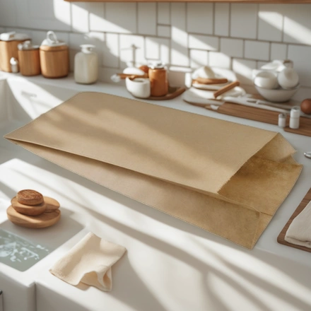 Пакет бумажный 300х 80+50 КРАФТ МАРИЙСКИЙ ViRiDo (100/2100 шт.) АКЦИЯ — интерьер, вид №1