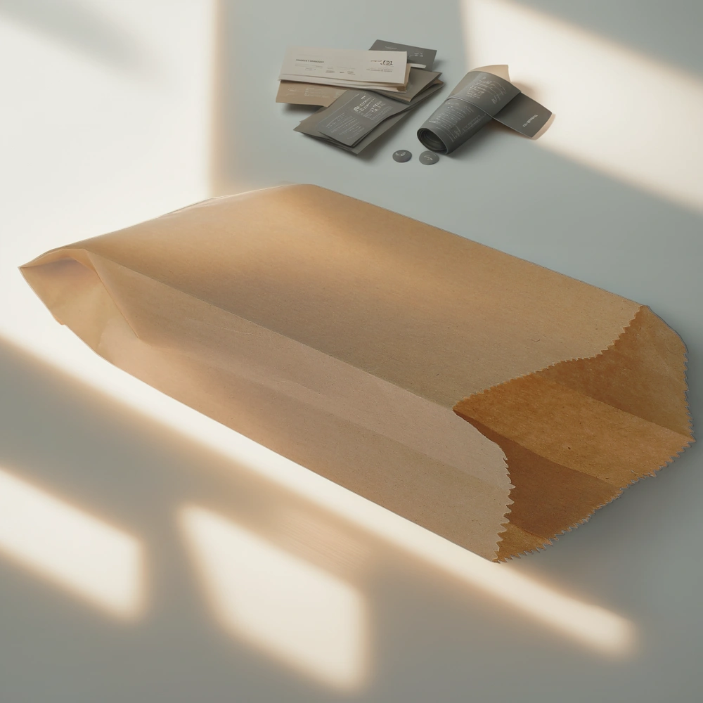 Пакет бумажный 210х 90+40 КРАФТ (100/1500 шт.) — инфографика, вид №1