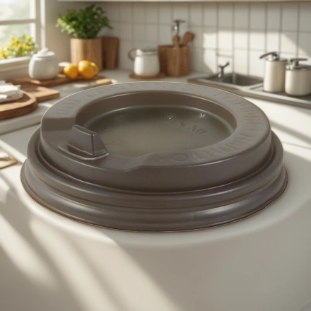 Крышка для стакана (d-80 мм) закрытый питейник ЧЕРНАЯ GS-80 (100/1000 шт.) — интерьер, вид №1