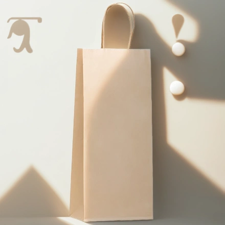 Пакет бумажный с кручеными ручками 150х80х390 крафт 80 г ПОД Бутылку (25/250 шт.) 112214 — инфографика, вид №1