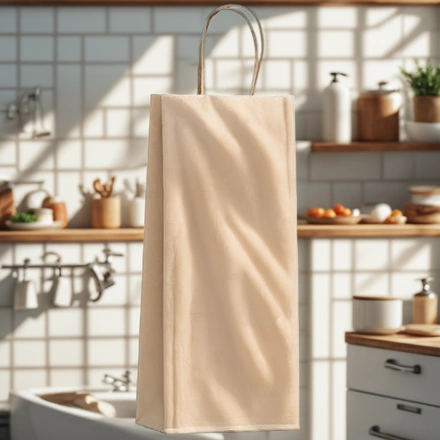 Пакет бумажный с кручеными ручками 150х80х390 крафт 80 г ПОД Бутылку (25/250 шт.) 112214 — интерьер, вид №1