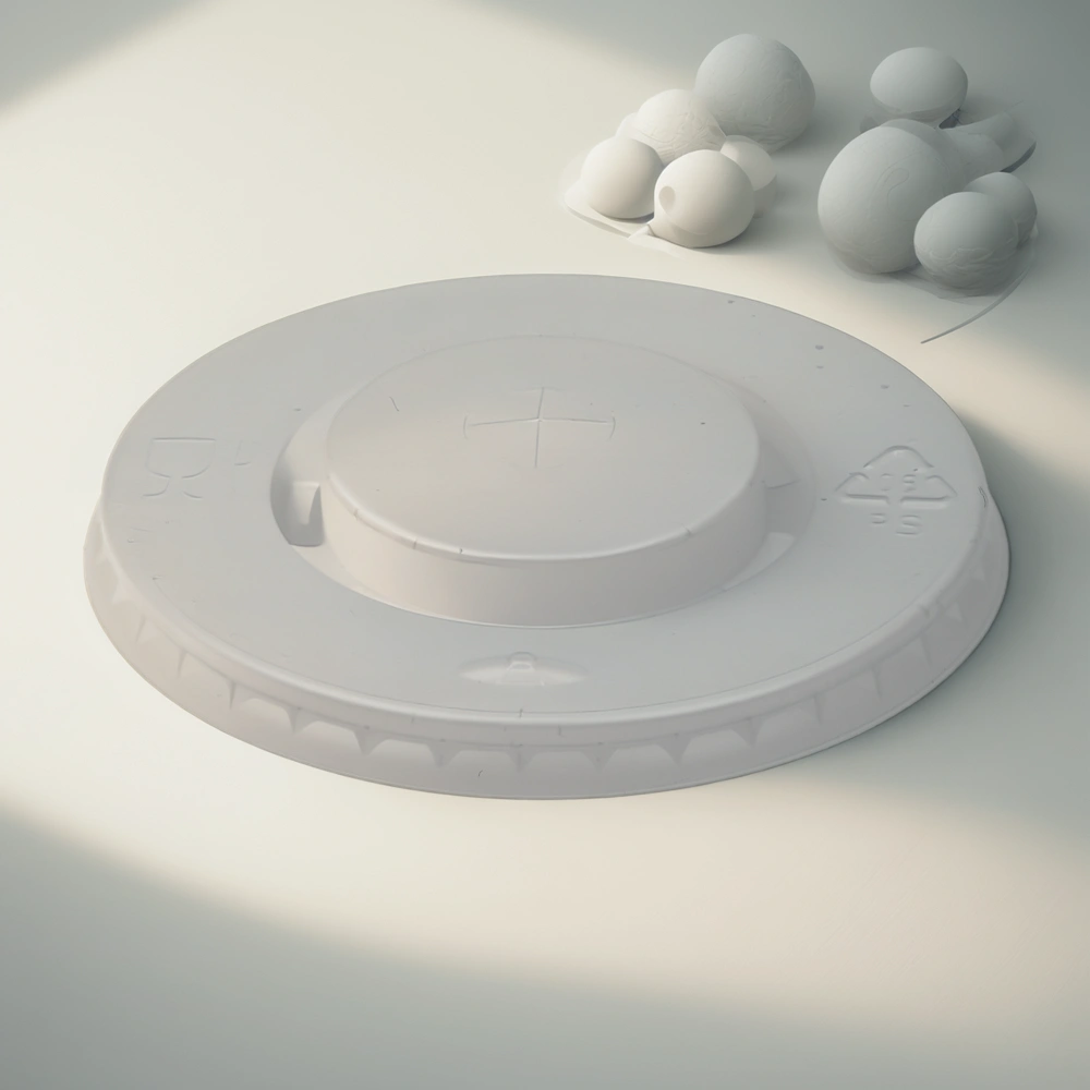 Крышка для стакана (d-80 мм) плоская с крест.отверст. GS-80 (100/1000 шт.) — инфографика, вид №1