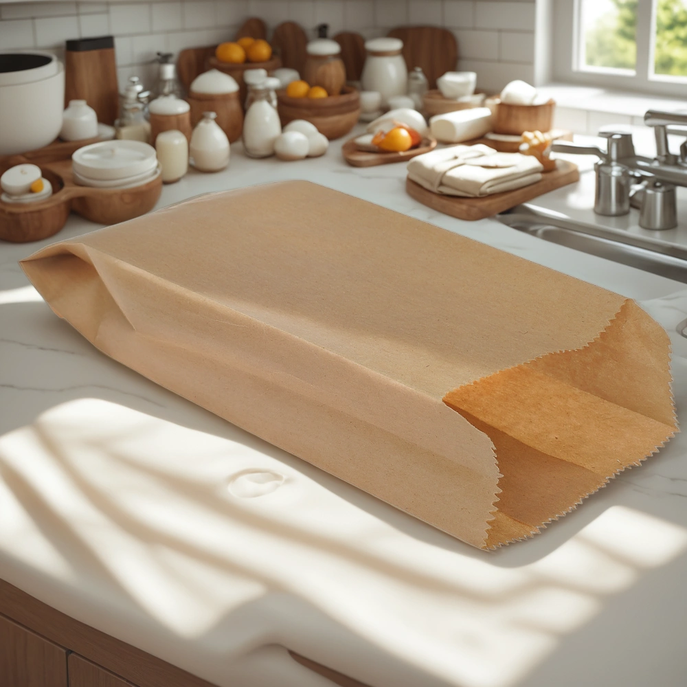 Пакет бумажный 210х110+45 КРАФТ (100/ 3000 шт.) — интерьер, вид №1