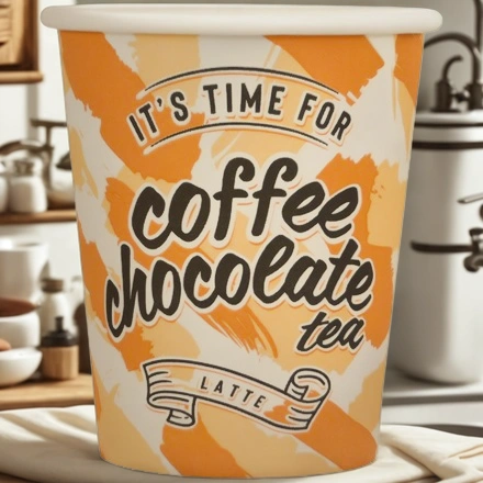 Стакан ГН 250 мл (d-80 мм) бумажный Coffee Time (50/1000 шт.) Пэйпер Кап — интерьер, вид №1