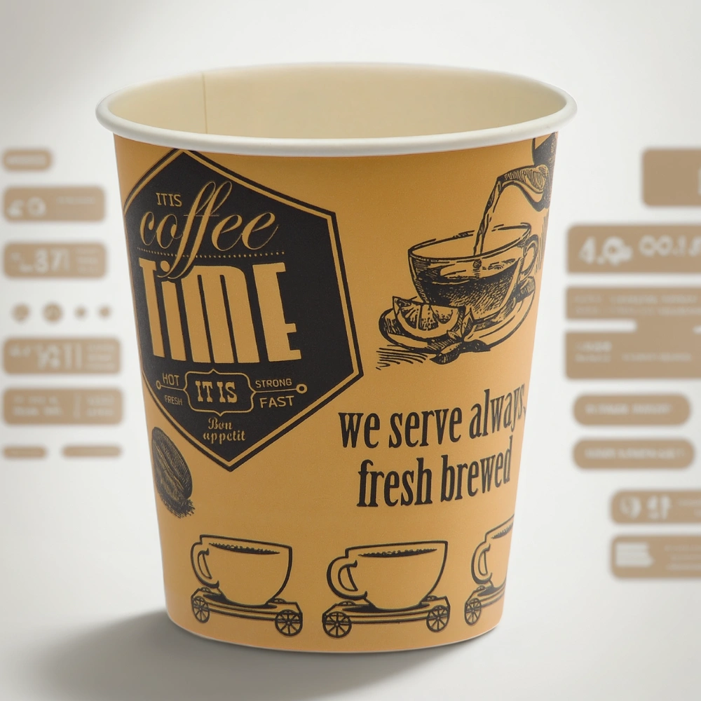 Стакан ГН 250 мл (d-80 мм) бумажный Cafe time (50/1000 шт.) ViRiDo — инфографика, вид №1