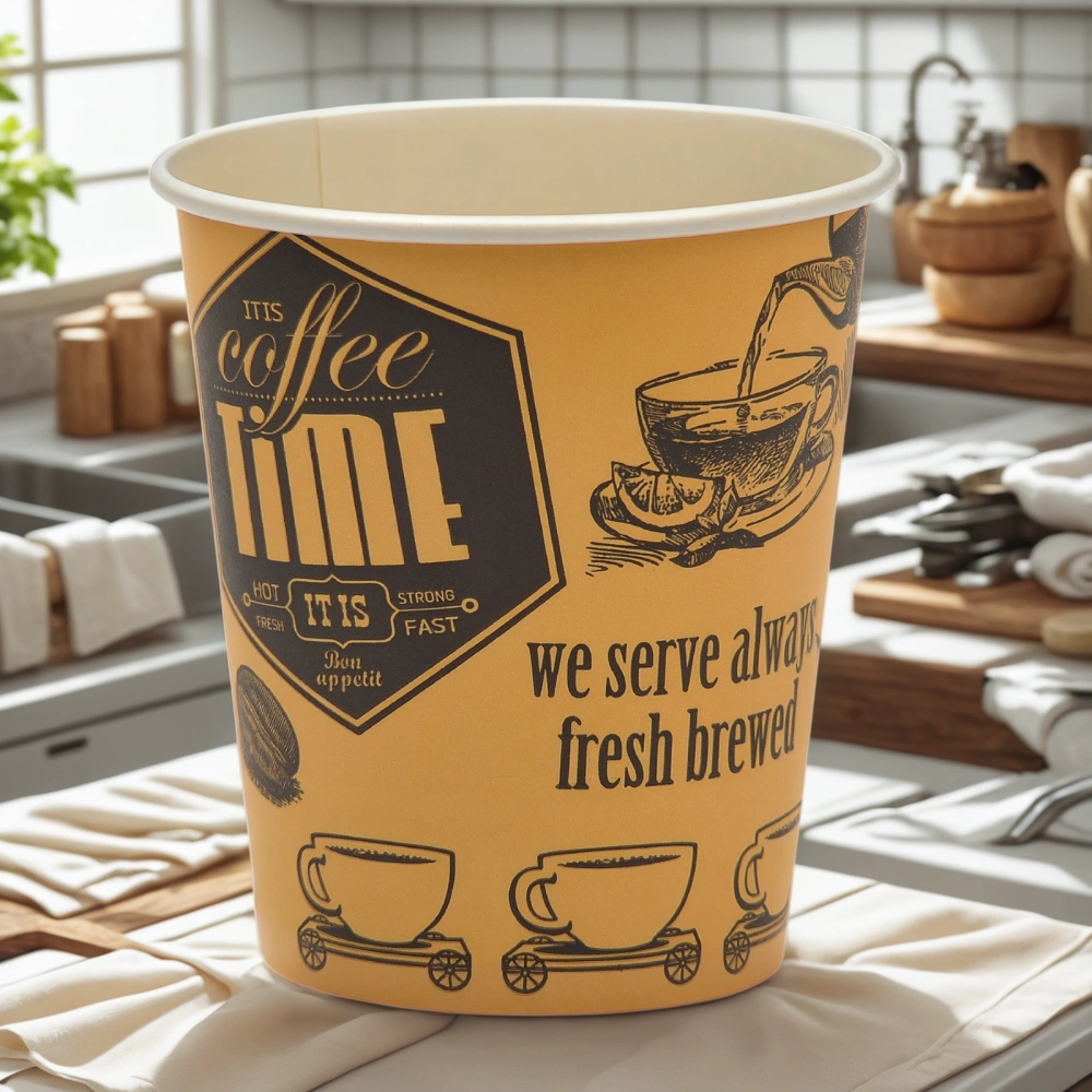 Стакан ГН 250 мл (d-80 мм) бумажный Cafe time (50/1000 шт.) ViRiDo — интерьер, вид №1