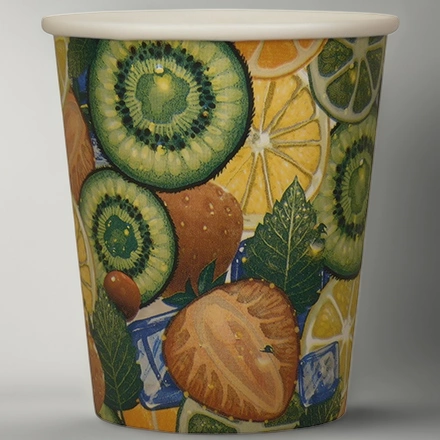 Стакан ГН  250/280 мл (d-80 мм) бумажный Фрукты (50/1000 шт.) ИнтроПластик — инфографика, вид №1