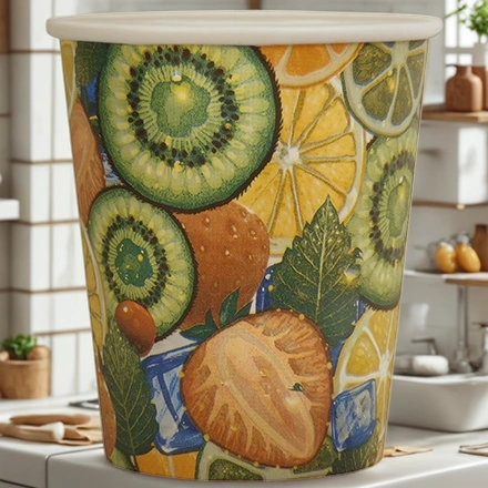 Стакан ГН  250/280 мл (d-80 мм) бумажный Фрукты (50/1000 шт.) ИнтроПластик — интерьер, вид №1