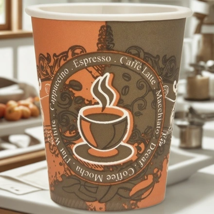 Стакан ГН 250 мл (d-80 мм) бумажный Coffee Latte Коричневый (50/1000 шт.) Пэйпер Кап — интерьер, вид №1