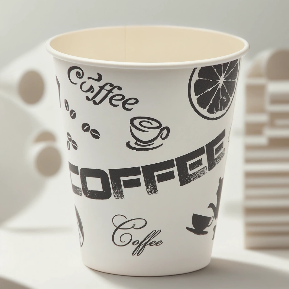 Стакан ГН 250 мл (d-80 мм) бумажный Черный кофе (50/1000 шт.) ViRiDo — инфографика, вид №1