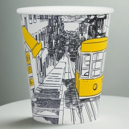 Стакан ГН 250 мл (d-80 мм) бумажный Города (50/1000 шт.) ViRiDo — инфографика, вид №1