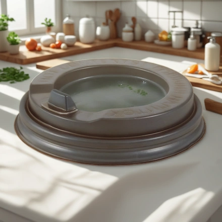 Крышка для стакана (d-90 мм) закрытый питейник ЧЕРНАЯ GS-90 (100/1000 шт.) — интерьер, вид №1