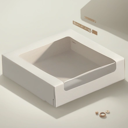 Короб картонный белый с окном 225х225х60 мм ForGenika SHELF I Window White (80 шт.) — инфографика, вид №1