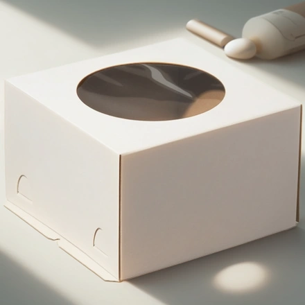 Короб для торта белый с окном 300х300х190 мм КОМПЛЕКТ (ДНО+КРЫШКА) (25 шт.) Т23Е — инфографика, вид №1