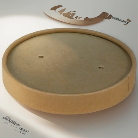 Round Bowl (d-100) КРЫШКА картонная КРАФТ kraft lid (30/450 шт.) OSQ — инфографика, вид №1