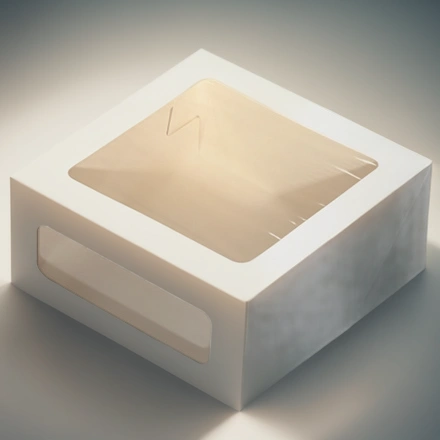 Короб для торта CAKE II Window White 220х220х100 мм ForGenika (15/90 шт) — инфографика, вид №1