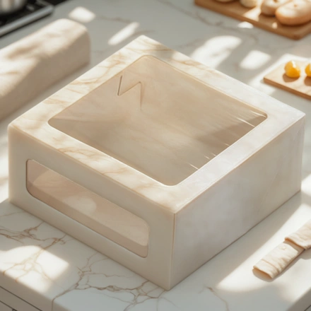 Короб для торта CAKE II Window White 220х220х100 мм ForGenika (15/90 шт) — интерьер, вид №1