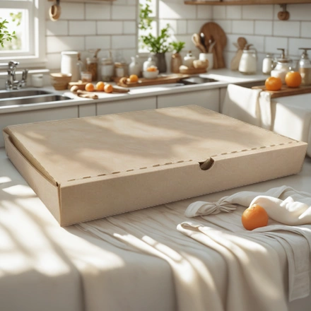 Коробка для римской пиццы 330х230х40 крафт МИКРО (50 шт.) Т11 — интерьер, вид №1