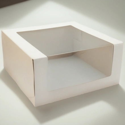 Короб картонный белый с окном 225х225х110 мм ForGenika SHELF I Window White (25 шт.) — инфографика, вид №1