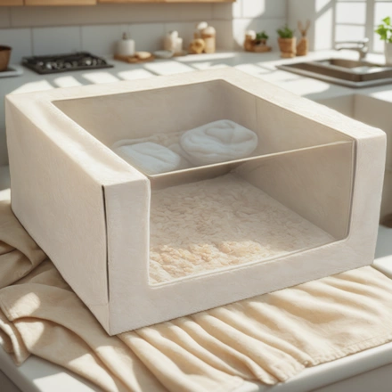 Короб картонный белый с окном 225х225х110 мм ForGenika SHELF I Window White (25 шт.) — интерьер, вид №1