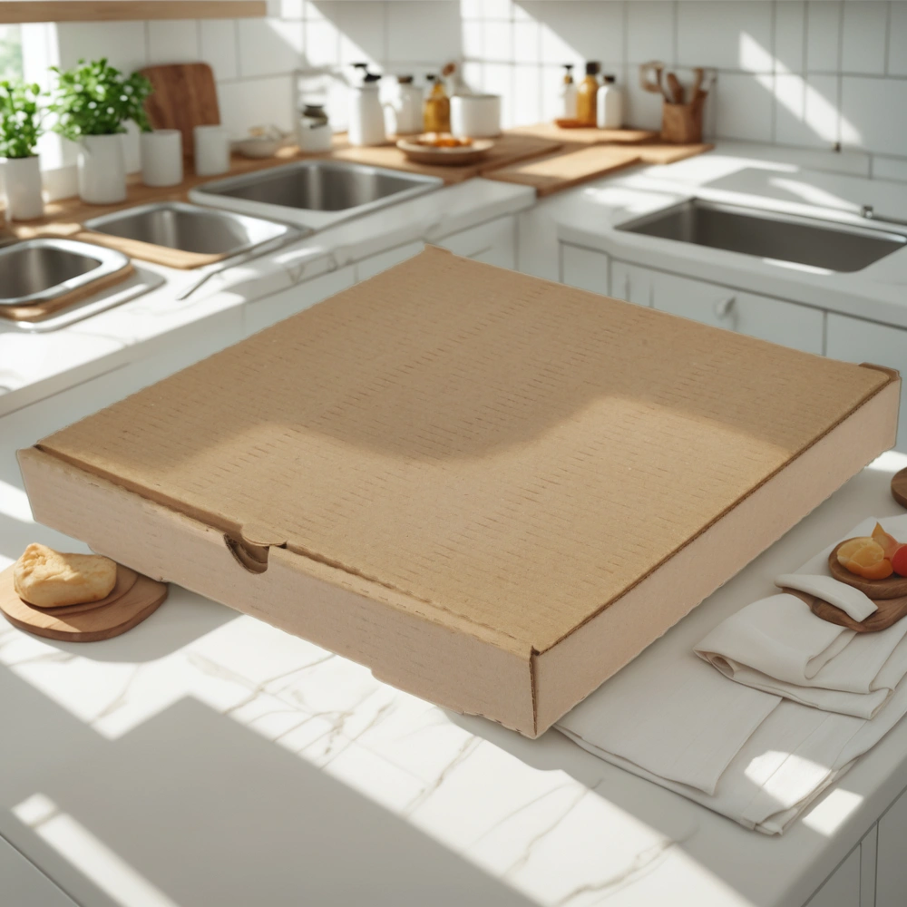 Коробка для пиццы 350х350х40 крафт (50 шт.) Т21 — интерьер, вид №1